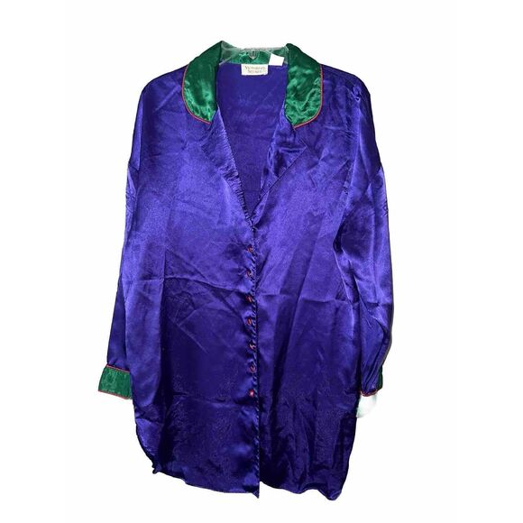 Vintage Victoria’s Secret Gold Label Purple Sleep Gown Shirt Medium/Large M Y2K - Picture 1 of 6